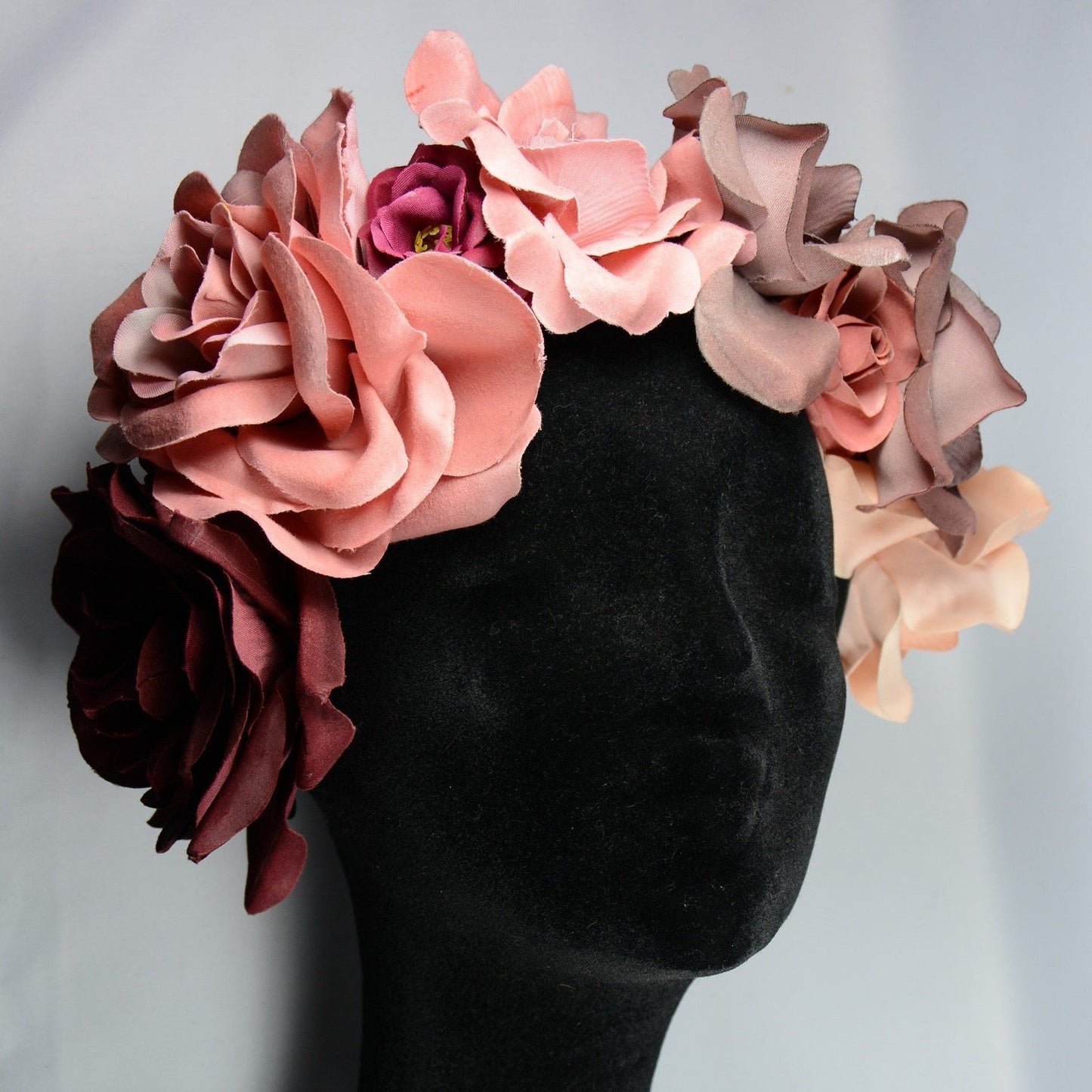 Flower headpiece, Dusty rose